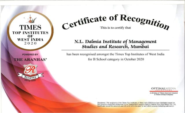 Times Top Institute of West India 2020