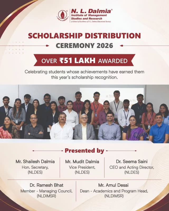 Some achievements deserve more than applause. They deserve to be recognised and supported.
At the N. L. Dalmia Scholarship Distribution Ceremony, students were recognised for the discipline, dedication and commitment to excellence reflected in their journey so far.
With a total scholarship pool of ₹51 lakh+ awarded this year, the ceremony celebrates the effort behind their achievements while supporting them in what comes next.
Congratulations to all our meritorious students. May this recognition be a proud milestone in your journey and a reflection of all that your hard work can make possible.
#NLDalmia #NLDIMSR #Scholarship #StudentAchievement #StudentSuccess