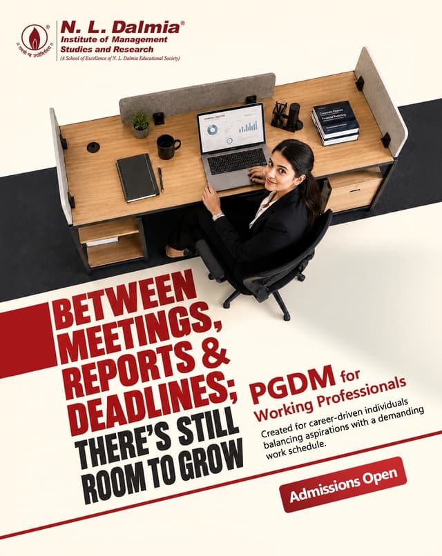Between meetings, reports, and deadlines — your growth still matters.
Advance your career with N. L. Dalmia’s PGDM for Working Professionals, designed for career driven individuals who want to upskill without pausing their full-time career.
Weekend-Based Learning | Peer Collaboration | Career-Focused Growth
For more information, visit the link in bio.
.
.
.
.
#AdmissionsOpen #PGDM #WorkingProfessionals #ExecutiveEducation #CareerGrowth #Upskilling #ManagementEducation #WeekendLearning #ProfessionalDevelopment #FutureLeaders #BusinessEducation #NLDalmia #HigherEducation #LifelongLearning #CareerAdvancement
( PGDM for Working Professionals, Executive PGDM, Weekend MBA Alternative, Career Growth, Upskilling, Professional Development, Management Education, Working Professionals Program, Business School, Leadership Development, Flexible Learning, Career Advancement, N. L. Dalmia, Higher Education, Management Studies )