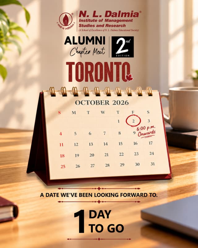 Toronto, one more day until we meet again. 🍁
The 2nd Alumni Chapter Meet returns to the city tomorrow, with another evening for Dalmians to meet, strengthen professional networks and spend time with the wider N. L. Dalmia alumni community.
With new introductions, shared memories, games and more on the evening’s agenda, there is plenty to look forward to.
See you tomorrow, Toronto.
#NLDIMSR #NLDalmia #NLDAlumni #AlumniChapterMeet #TorontoAlumni #AlumniNetwork