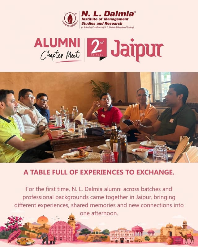 Jaipur, you made this Sunday one to remember! 🩷
The afternoon brought together Dalmians from different batches and professional backgrounds, with plenty to exchange around the table. A little nostalgia activity added a trip back to campus days, as alumni put their favourite N. L. Dalmia memories into words.
To every Dalmian who joined Jaipur’s first Alumni Chapter Meet — thank you for being part of this beginning.
Ib toh milno chaalyo hai!
#NLDIMSR #NLDAlumni #AlumniChapterMeet #Jaipur #JaipurAlumni #AlumniNetwork #NLDIMSRAlumni