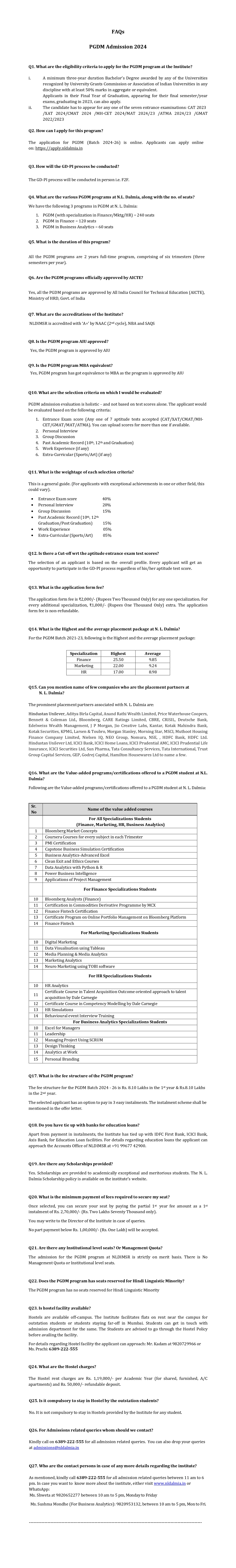 PGDM FAQs